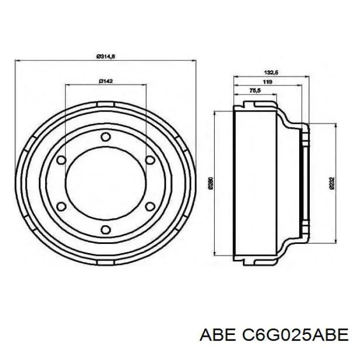Купить C6G025ABE ABE Тормозной барабан