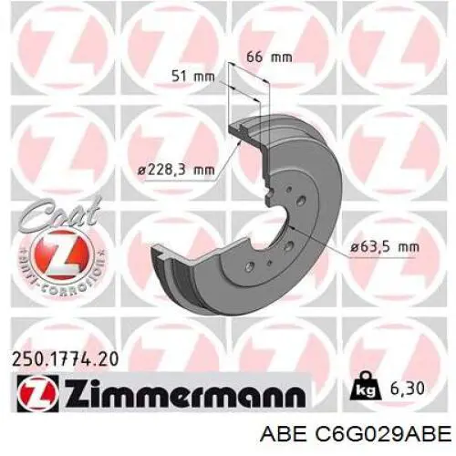 Тормозной барабан C6G029ABE ABE