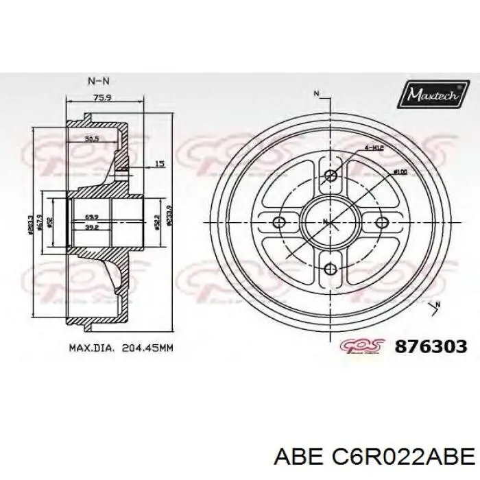Тормозной барабан C6R022ABE ABE