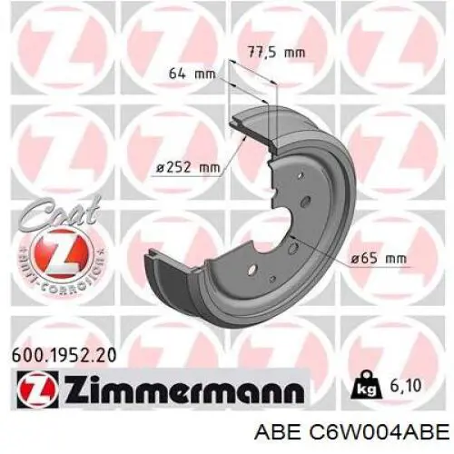 Тормозной барабан C6W004ABE ABE