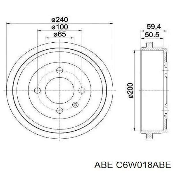 Барабан тормозной задний ABE C6W018ABE цена, от 17.21 USD