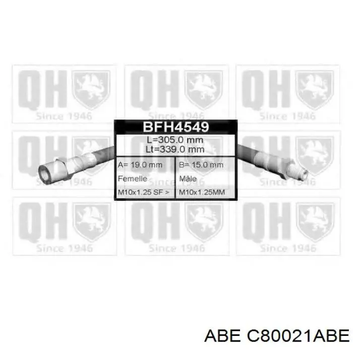 Купить C80021ABE ABE Шланг тормозной передний
