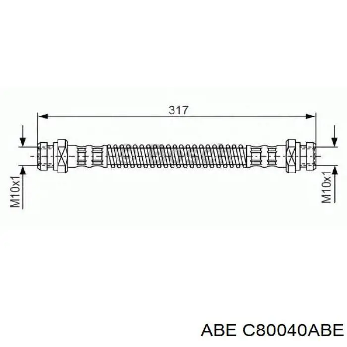 Шланг тормозной передний ABE C80040ABE цена, от 7.01 USD