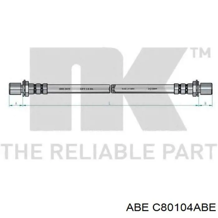Шланг тормозной передний C80104ABE ABE