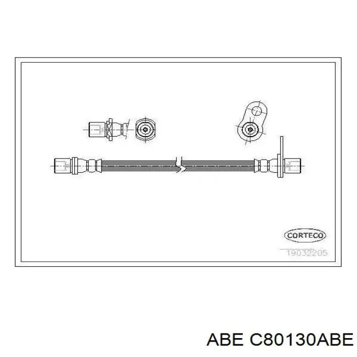 Шланг тормозной задний, левый ABE C80130ABE цена, от 11.01 USD