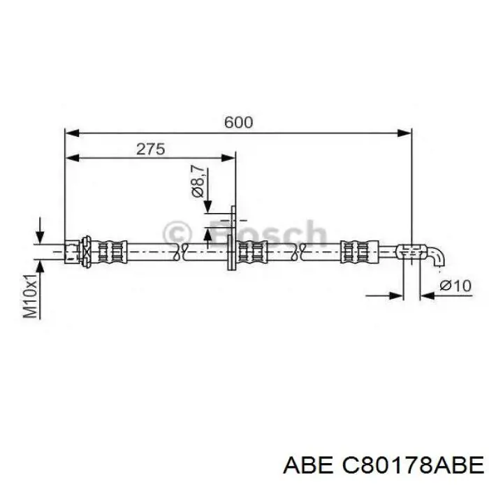 Шланг гальмівний задній, правий C80178ABE ABE