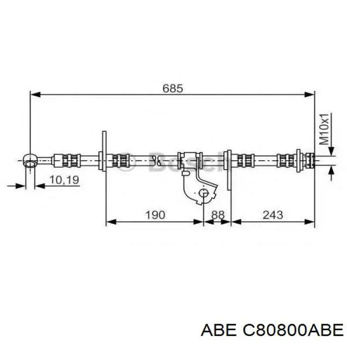 Шланг тормозной передний, левый K&K FT3280 цена, от 18.89 USD