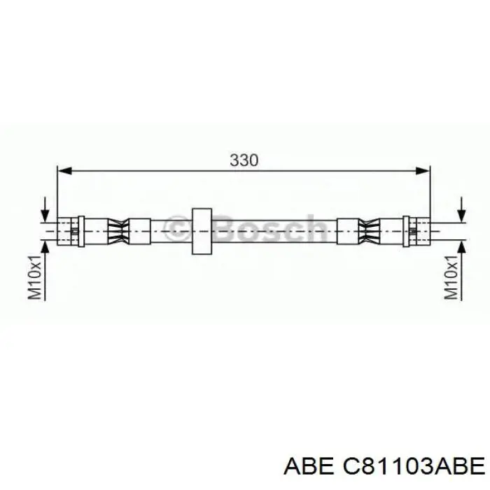 Шланг тормозной передний ABE C81103ABE цена, от 5.93 USD