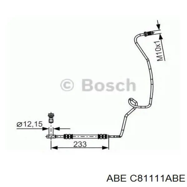 Шланг тормозной задний, левый ABE C81111ABE цена, от 16.94 USD