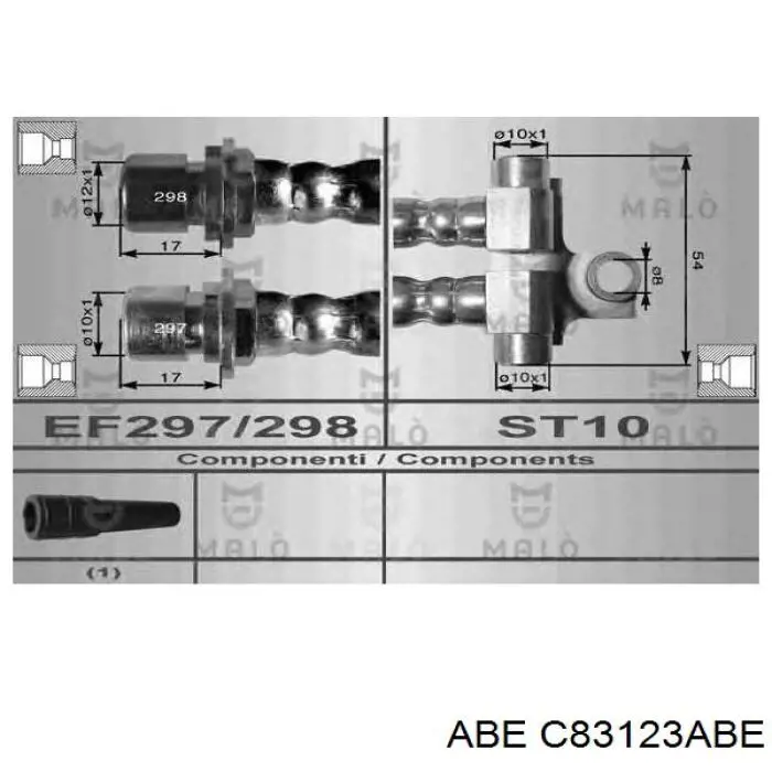 Шланг тормозной передний правый C83123ABE ABE