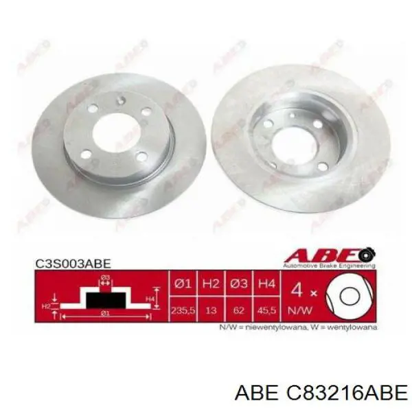 Купить C83216ABE ABE Шланг тормозной задний левый
