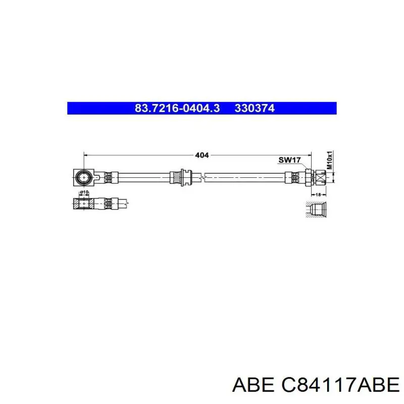 Шланг тормозной передний C84117ABE ABE