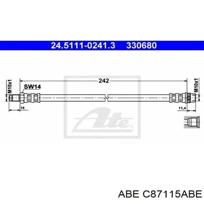 Шланг тормозной передний C87115ABE ABE