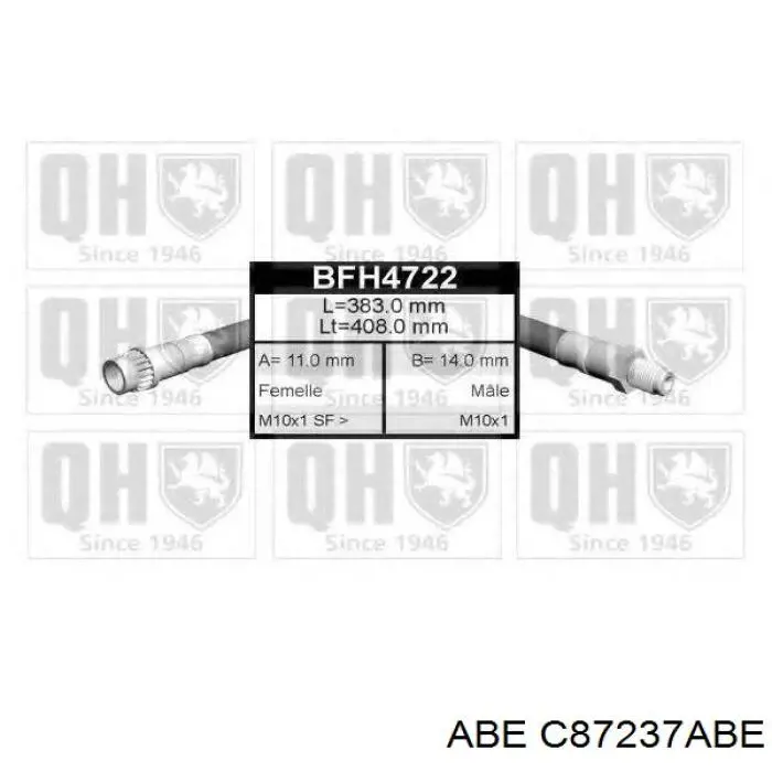 Купить C87237ABE ABE Шланг тормозной передний