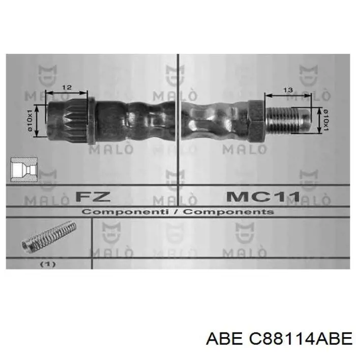 Шланг тормозной задний Adriauto 351245