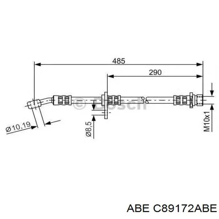 Шланг тормозной задний, левый ABE C89172ABE цена, от 11.25 USD
