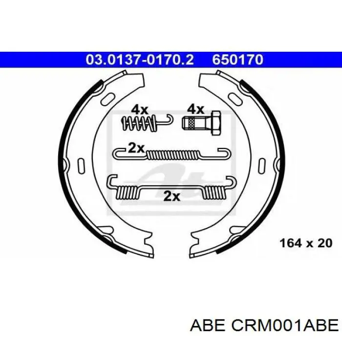 Колодки стояночного тормоза ABE CRM001ABE