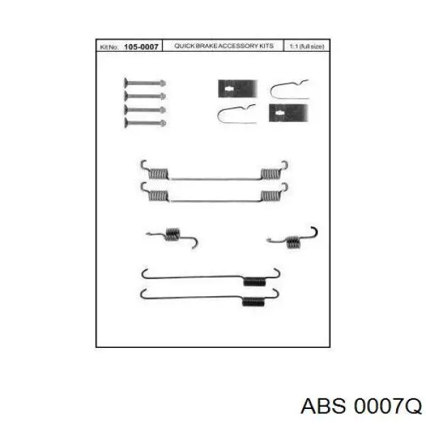 Установочный комплект задних барабанных колодок ABS 0007Q цена, от 9.28 USD