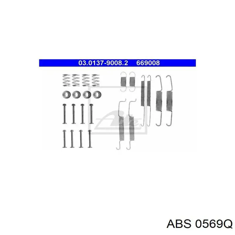 Монтажный комплект задних барабанных колодок 0569Q ABS