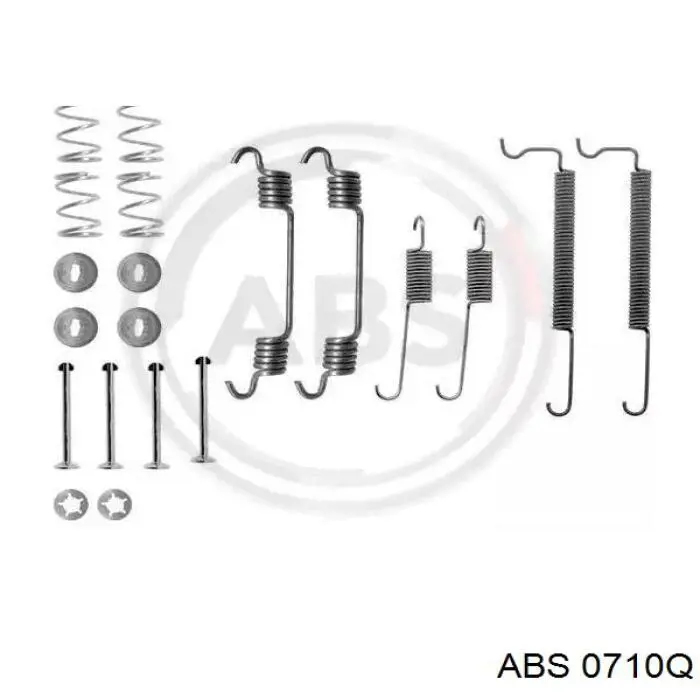0710Q ABS монтажный комплект задних барабанных колодок