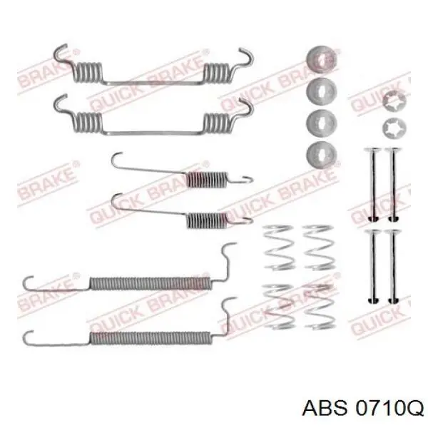 Установочный комплект задних барабанных колодок ABS 0710Q цена, от 5.78 USD