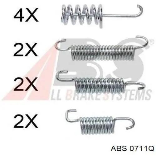 Установочный комплект задних барабанных колодок ABS 0711Q цена, от 3.88 USD
