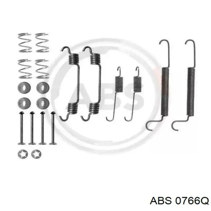 0766Q ABS монтажный комплект задних барабанных колодок