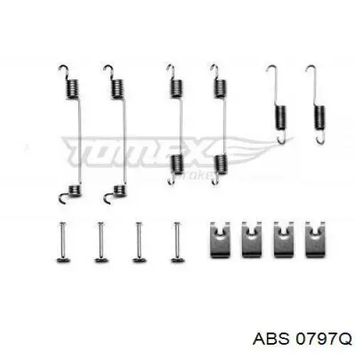 Монтажный комплект задних барабанных колодок 0797Q ABS