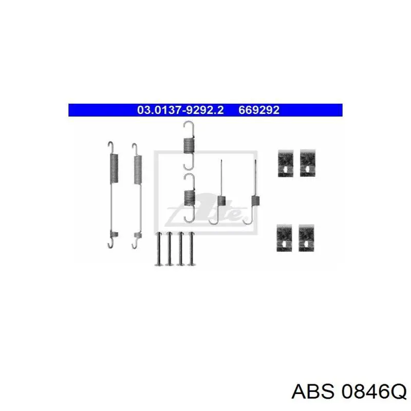 Ремкомплект тормозных колодок ABS 0846Q цена, от 8.84 USD