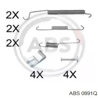 Монтажный комплект задних барабанных колодок 0891Q ABS