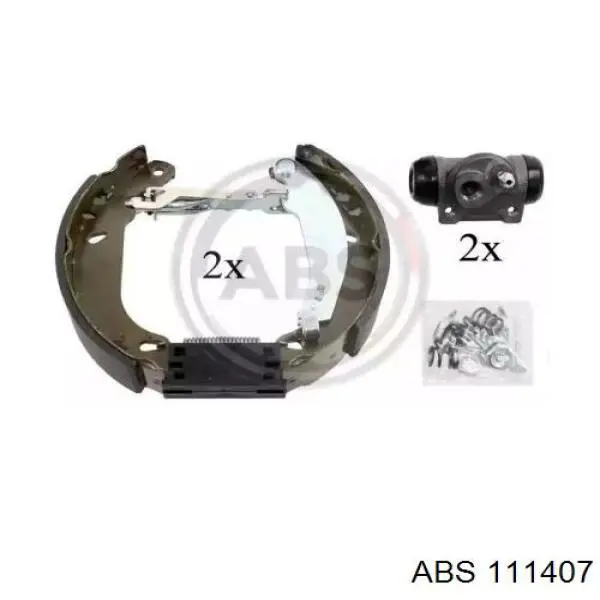Колодки тормозные задние барабанные, в сборе с цилиндрами, комплект 111407 ABS