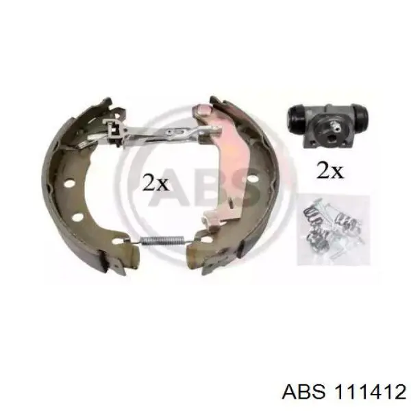 111412 ABS колодки тормозные задние барабанные, в сборе с цилиндрами, комплект