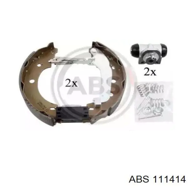Колодки тормозные задние барабанные, в сборе с цилиндрами, комплект 111414 ABS