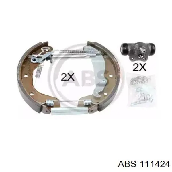 Колодки тормозные задние барабанные, в сборе с цилиндрами, комплект 111424 ABS