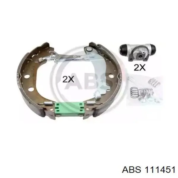 Колодки тормозные задние барабанные, в сборе с цилиндрами, комплект 111451 ABS