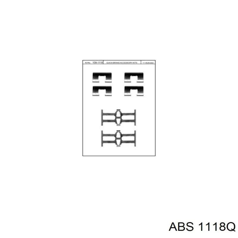 Комплект пружинок крепления дисковых колодок задних ABS 1118Q цена, от 4.56 USD