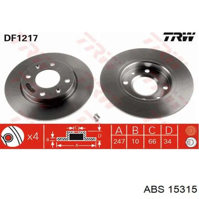 Купить 15315 ABS Ротор тормозной