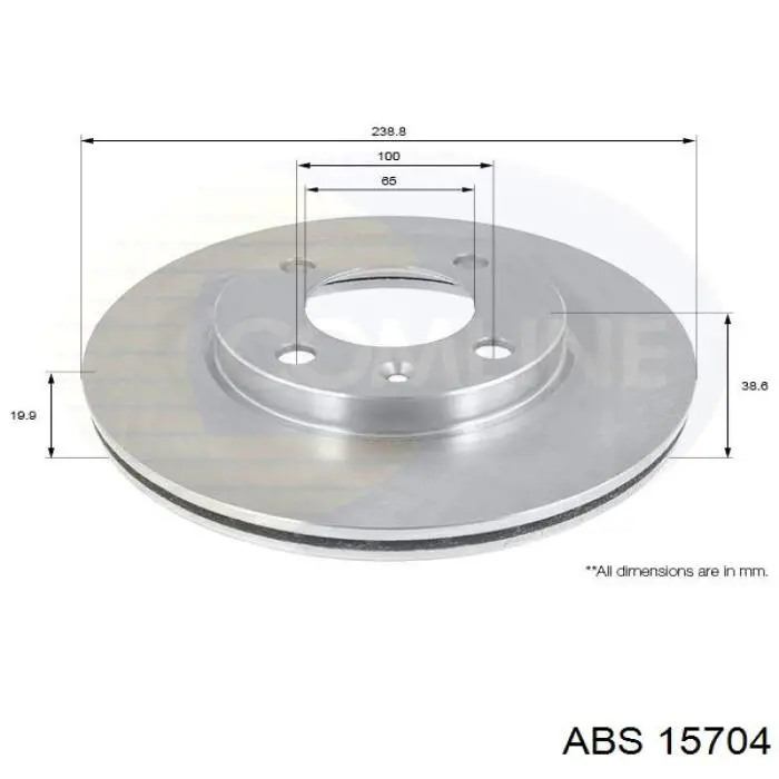 Freno de disco delantero 15704 ABS