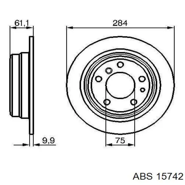 Купить 15742 ABS Диск тормозной задний