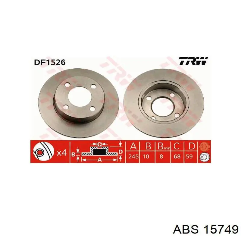 Купить 15749 ABS Диск тормозной задний