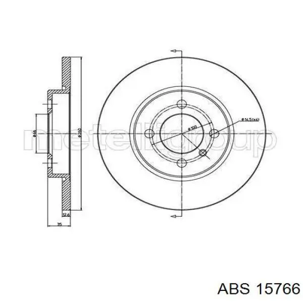 Передние тормозные диски 15766 ABS