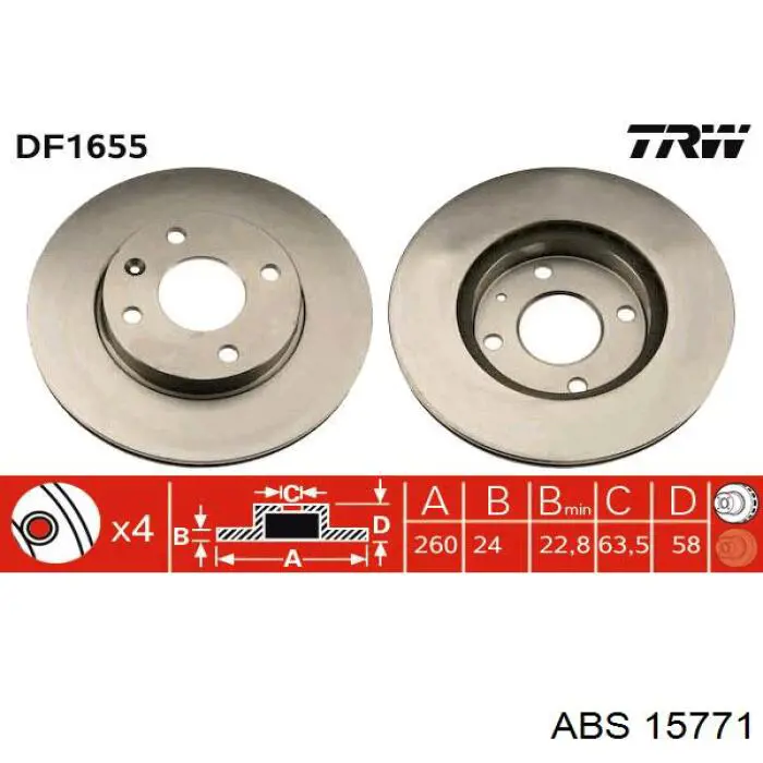 Купить 15771 ABS Ротор тормозной