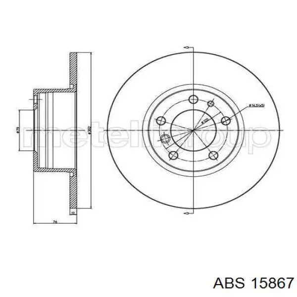 Freno de disco delantero 15867 ABS