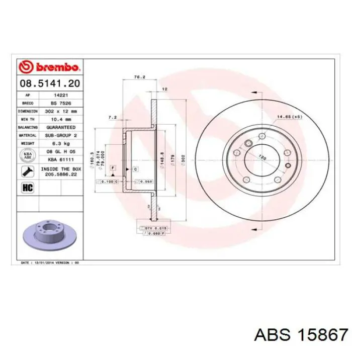 Купить 15867 ABS Ротор тормозной