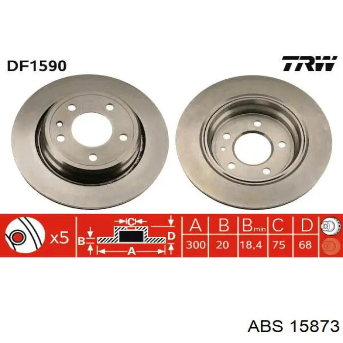Купить 15873 ABS Диск тормозной задний