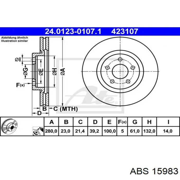 Купить 15983 ABS Диск тормозной задний