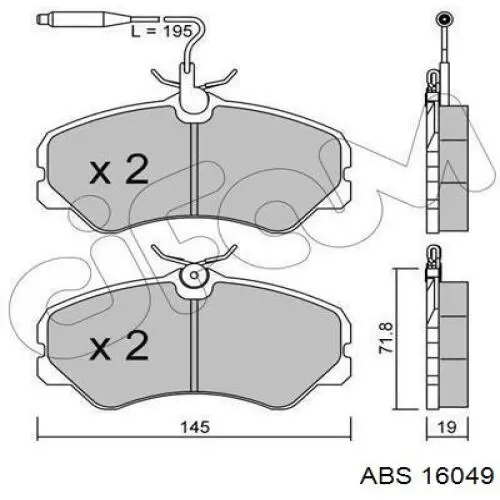 Тормоз дисковый передний ABS 16049 цена, от 28.94 USD