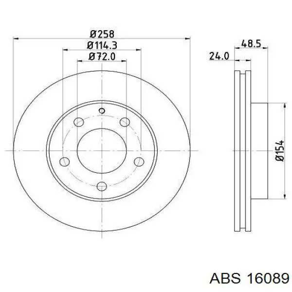 16089 ABS диск тормозной передний