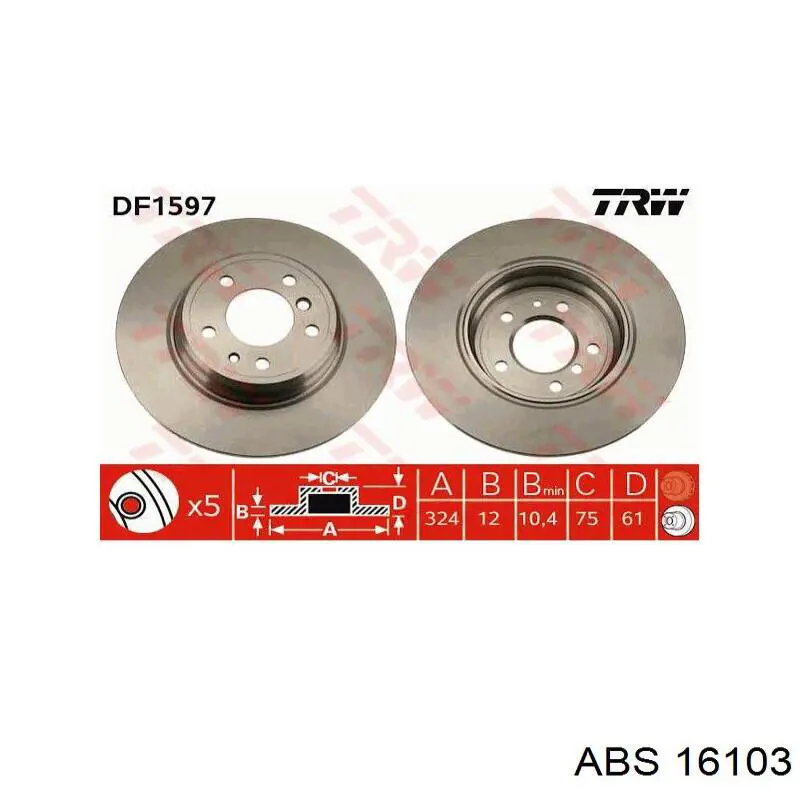 Тормозные диски 16103 ABS