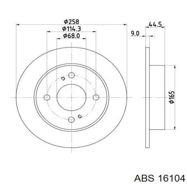 16104 ABS диск тормозной задний